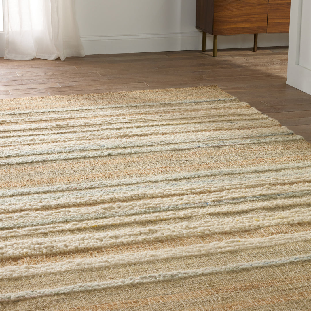 Jaipur Living Eirene Natural Striped Beige/ Blue Runner Rug (2'6"X9')