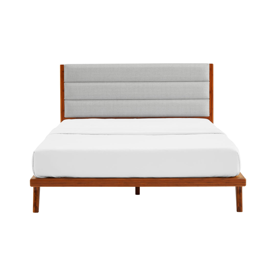 Mercury Upholstered Eastern King Platform Bed -  Amber