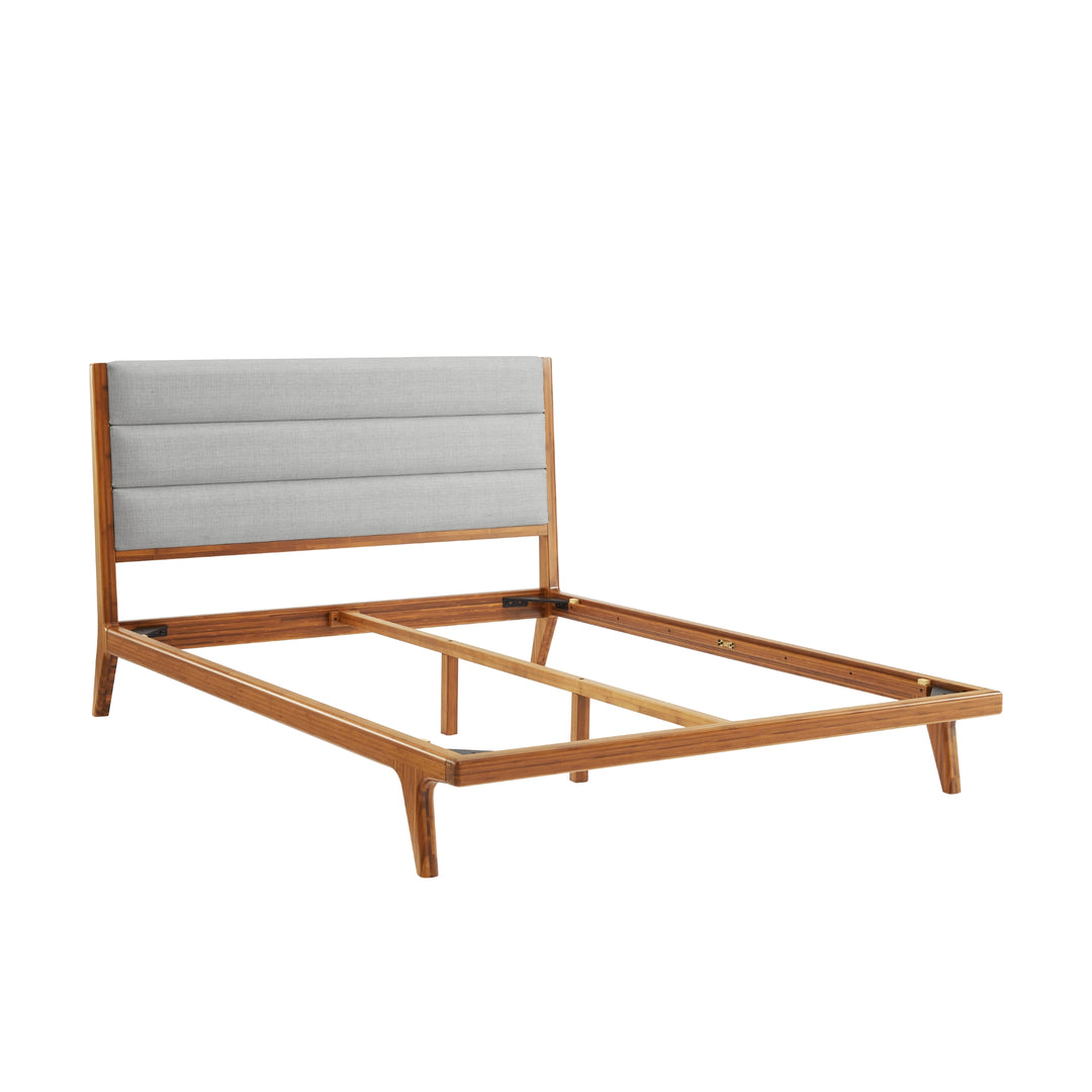 Mercury Upholstered Eastern King Platform Bed -  Amber