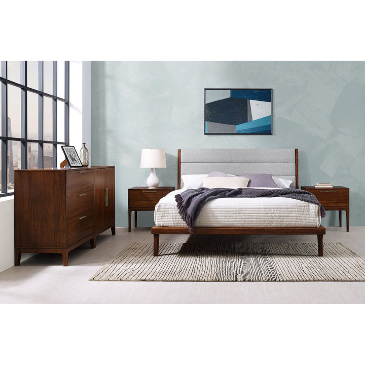 Mercury Upholstered Eastern King Platform Bed - Exotic