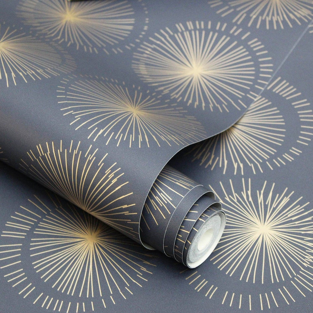 Goodbye Moon Peel And Stick Wallpaper-Tempaper & Co.-Tempaper-GM10564-DecorMetallic Gold Starburst-16-France and Son