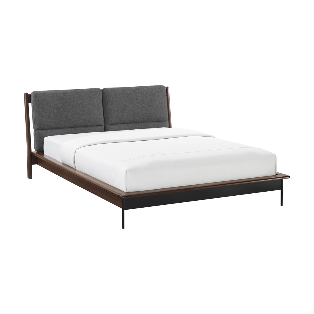 Park Avenue Queen Platform Bed with Fabric - Ruby