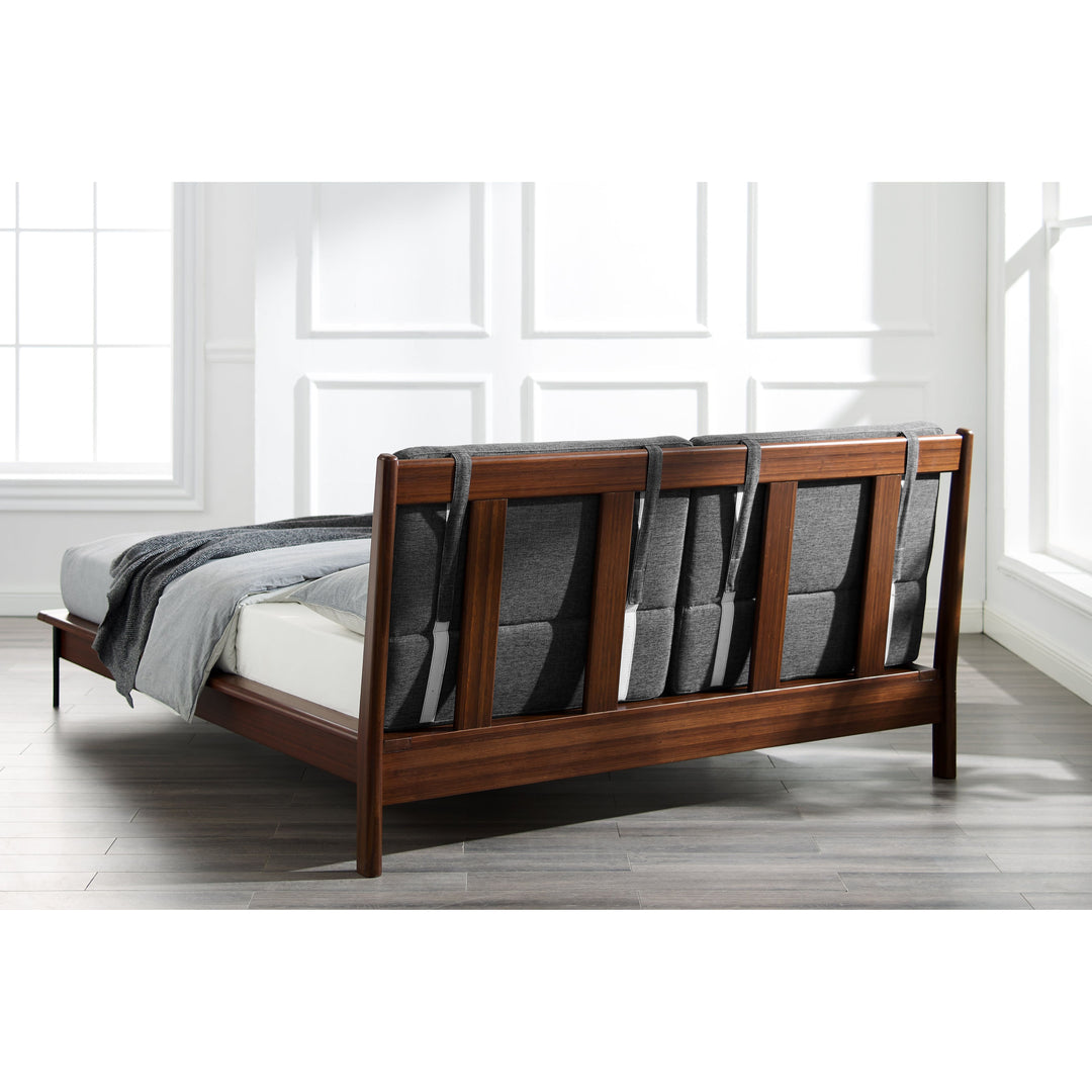 Park Avenue Queen Platform Bed with Fabric - Ruby