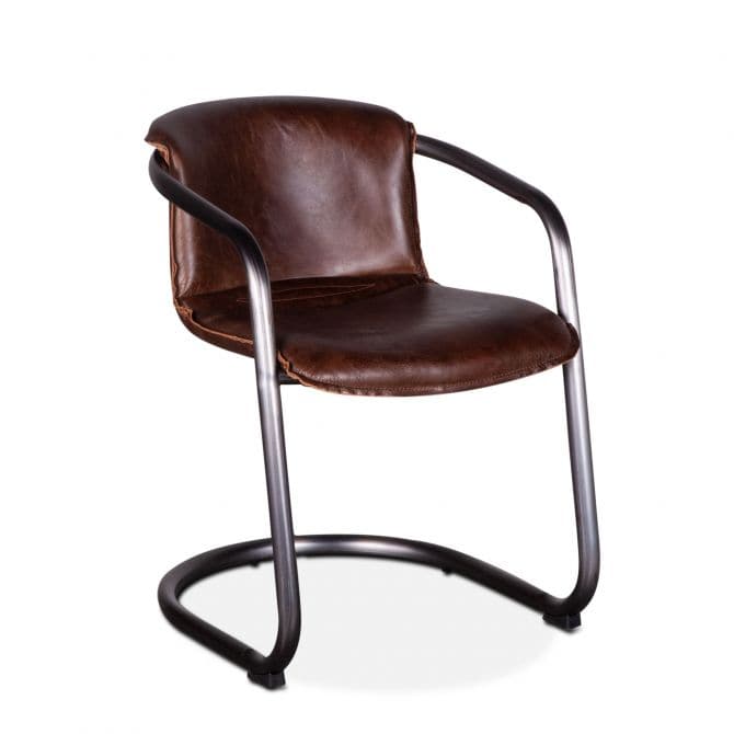 Portofino 22" Leather Dining Chair-Home Trends & Designs-HOMETD-GPF-DC22-GEI-Dining ChairsGeisha Brown-7-France and Son