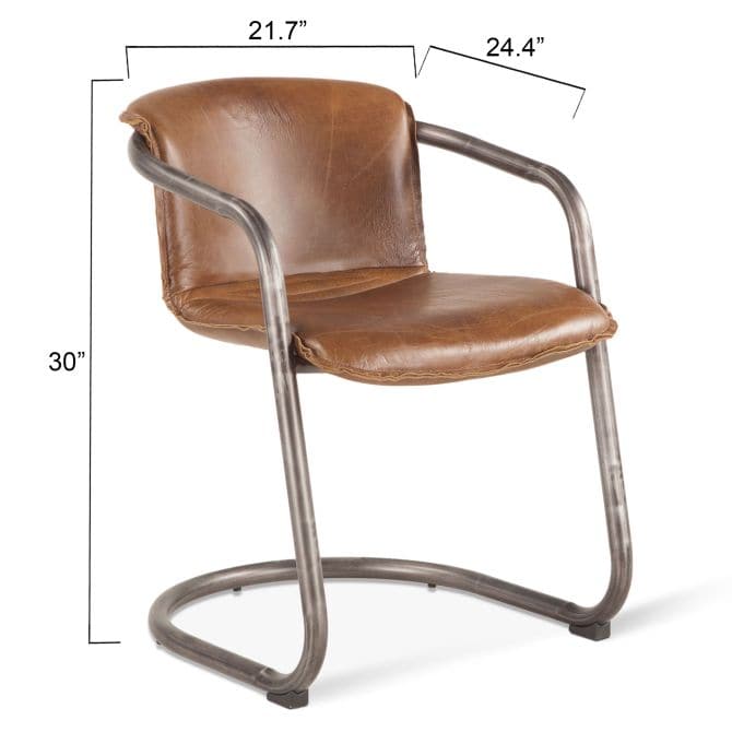 Portofino 22" Leather Dining Chair-Home Trends & Designs-HOMETD-GPF-DC22-Dining ChairsBerham Chestnut-4-France and Son