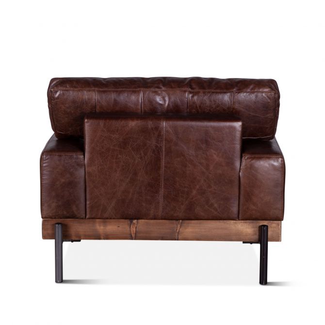 Portofino 41" Leather Arm Chair-Home Trends & Designs-HOMETD-GPF-IACH-GEI-Lounge ChairsGeisha Brown-2-France and Son