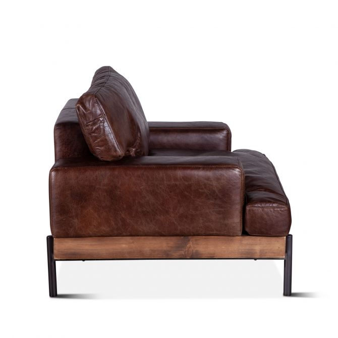 Portofino 41" Leather Arm Chair-Home Trends & Designs-HOMETD-GPF-IACH-GEI-Lounge ChairsGeisha Brown-4-France and Son