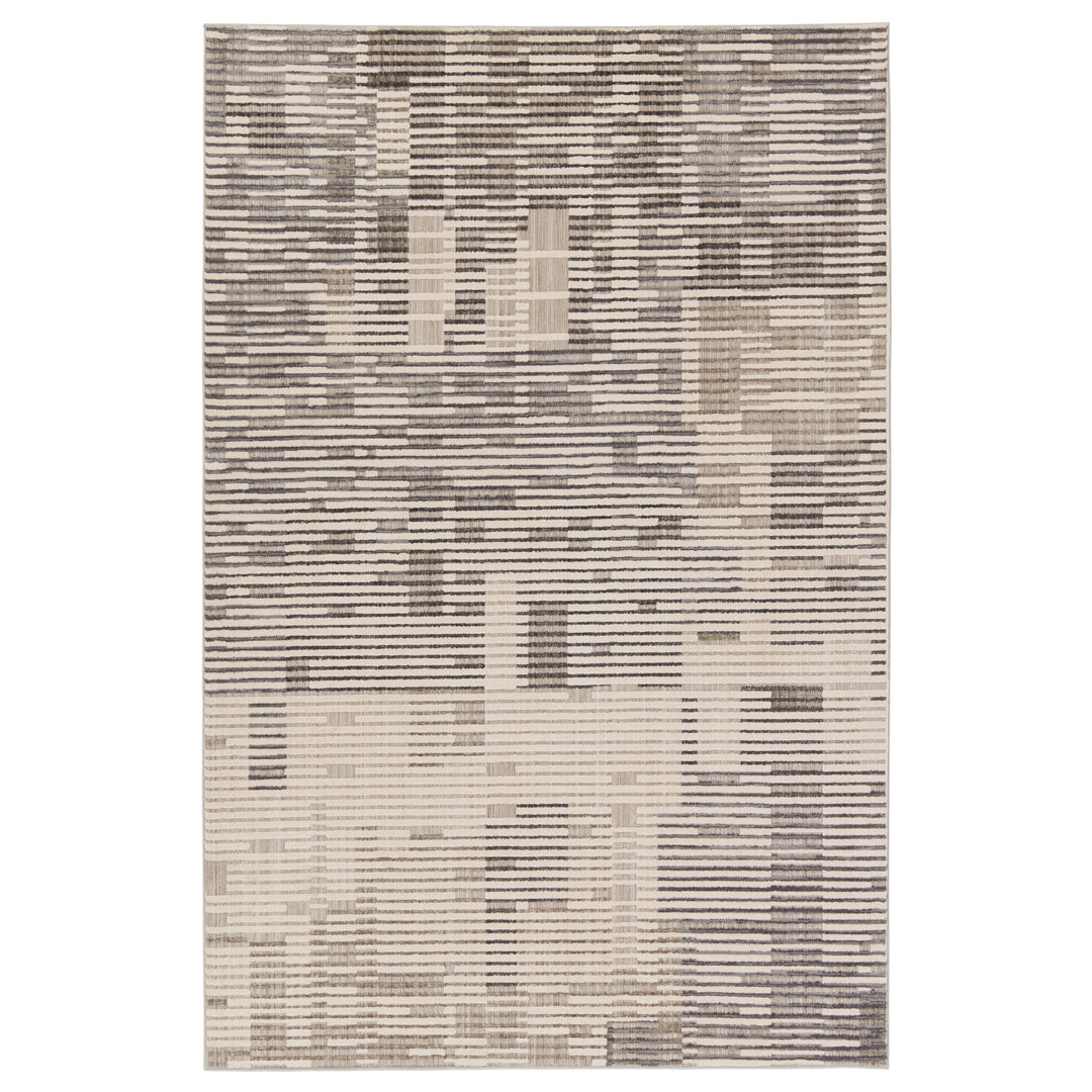 Jaipur Living Gravity Striped Gray/ Cream Area Rug (6'7"X9'6")