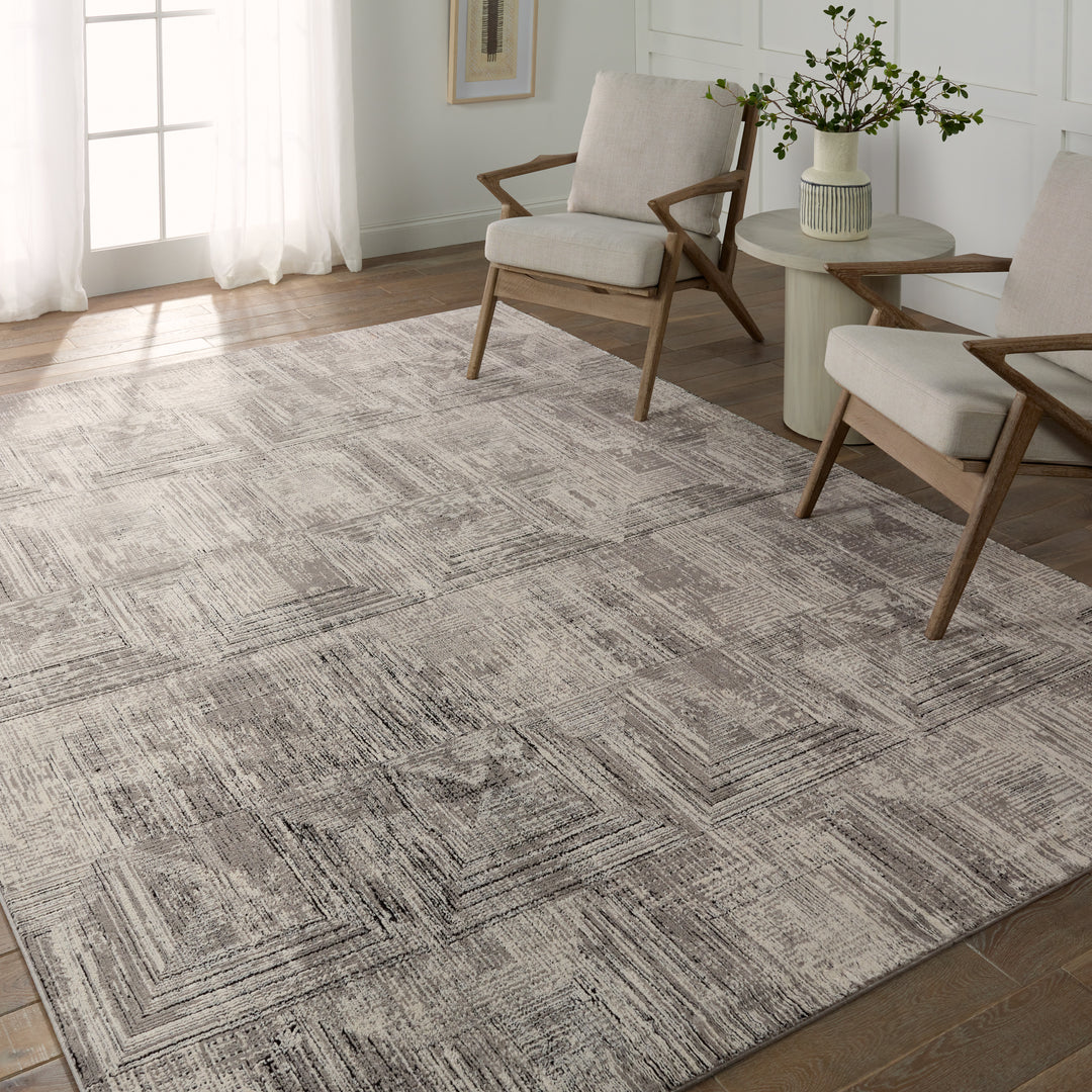 Jaipur Living Sublime Geometric Gray/ Cream Runner Rug (2'8"X8')