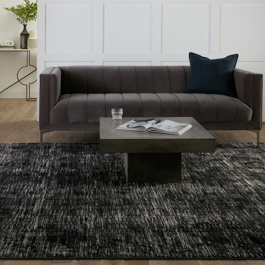 Jaipur Living Carbon Geometric Gray/ Black Runner Rug (2'8"X8')