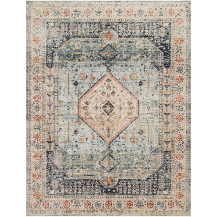 Magnolia Home By Joanna Gaines x Loloi Graham Blue / Ant. Ivory 4'-0" x 6'-0" Accent Rug