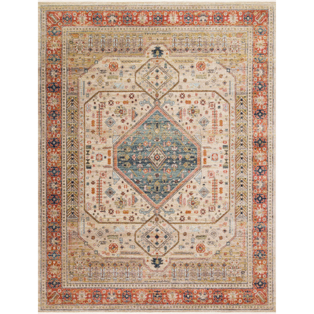 Magnolia Home By Joanna Gaines x Loloi Graham Persimmon / Ant.Ivory 18" x 18" Sample Rug