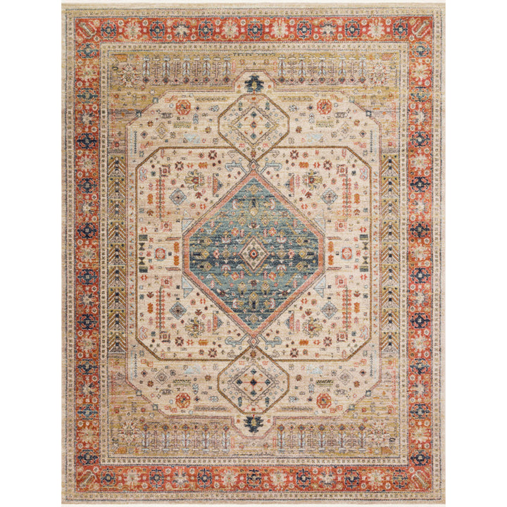 Magnolia Home By Joanna Gaines x Loloi Graham Persimmon / Ant.Ivory 18" x 18" Sample Rug