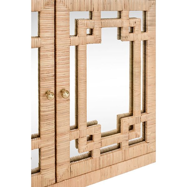 Grenada Four Door Buffet With Mirror Front Doors And Wrapped Rattan