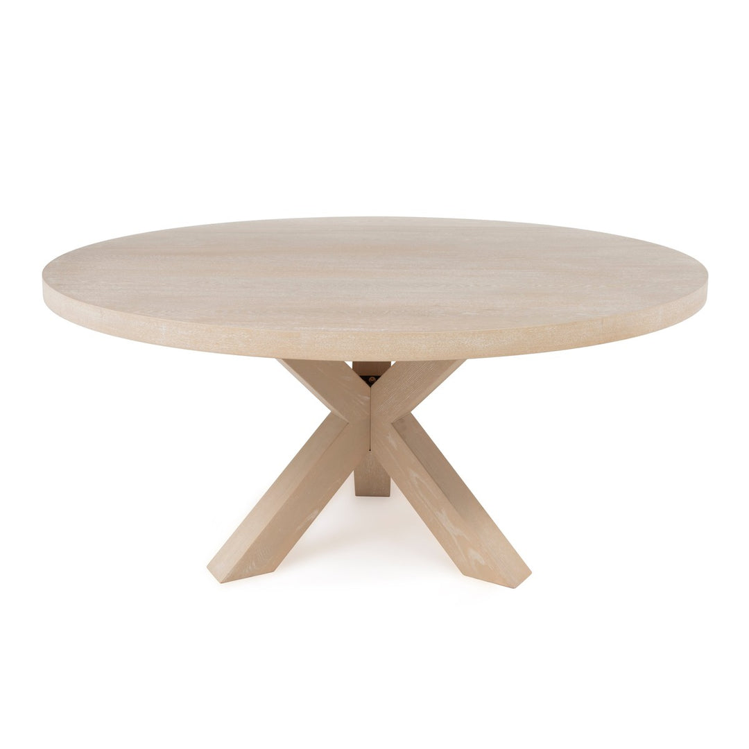 Greer - Tripod Base  Round Dining Table In Light Cerused Oak