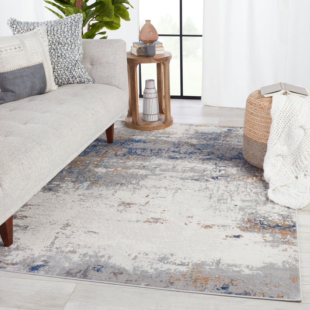 Vibe by Jaipur Living Ridley Abstract Gray/ Blue Area Rug (9'6"X13')