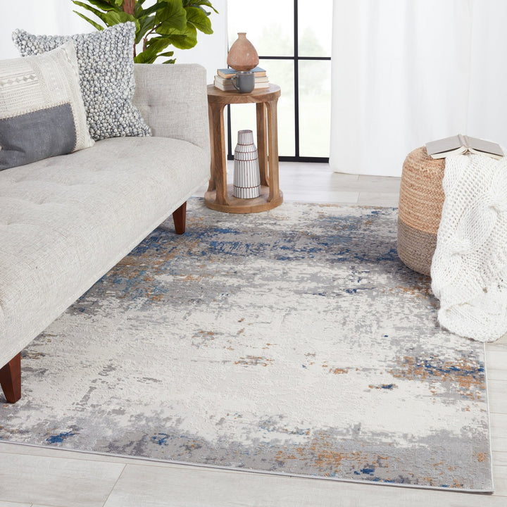 Vibe by Jaipur Living Ridley Abstract Gray/ Blue Area Rug (9'6"X13')