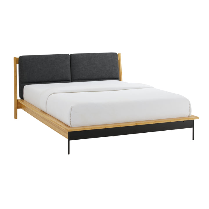 Santa Cruz Queen Platform Bed with Fabric - Wheat