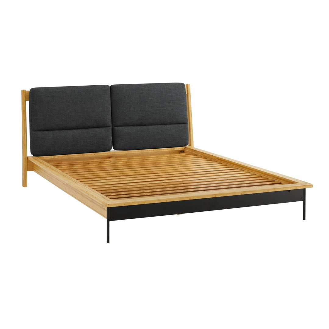 Santa Cruz Queen Platform Bed with Fabric - Wheat