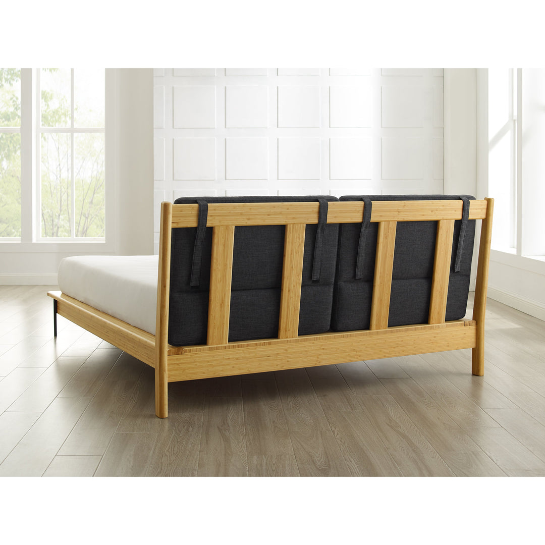 Santa Cruz Queen Platform Bed with Fabric - Wheat