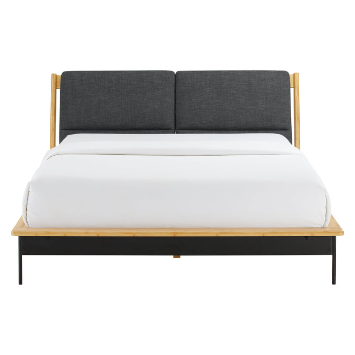 Santa Cruz King Platform Bed with Fabric - Wheat