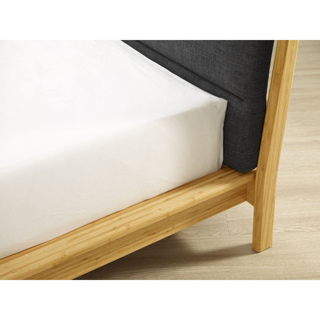 Santa Cruz King Platform Bed with Fabric - Wheat