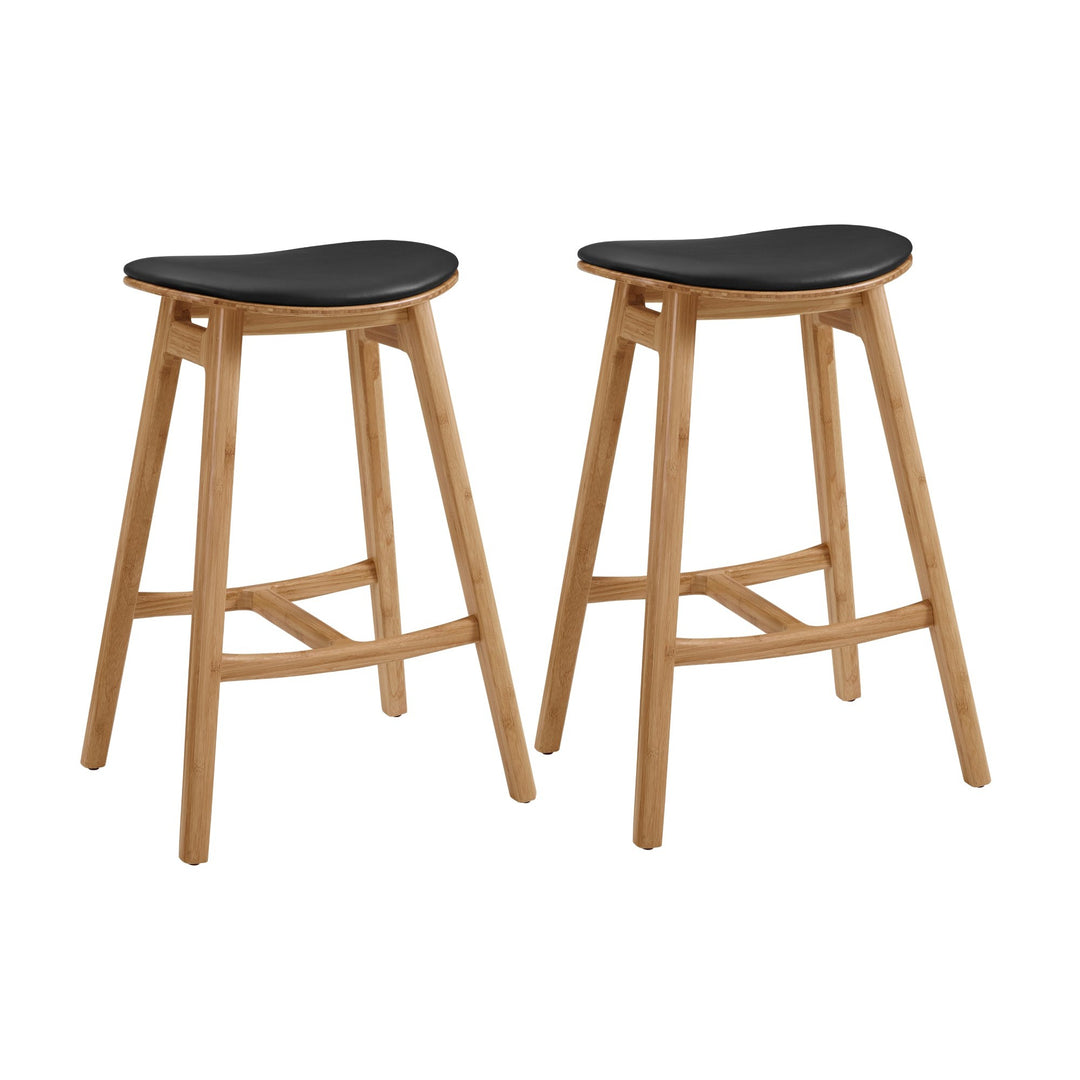 Skol Counter Height Stool With Leather Seat - Caramelized