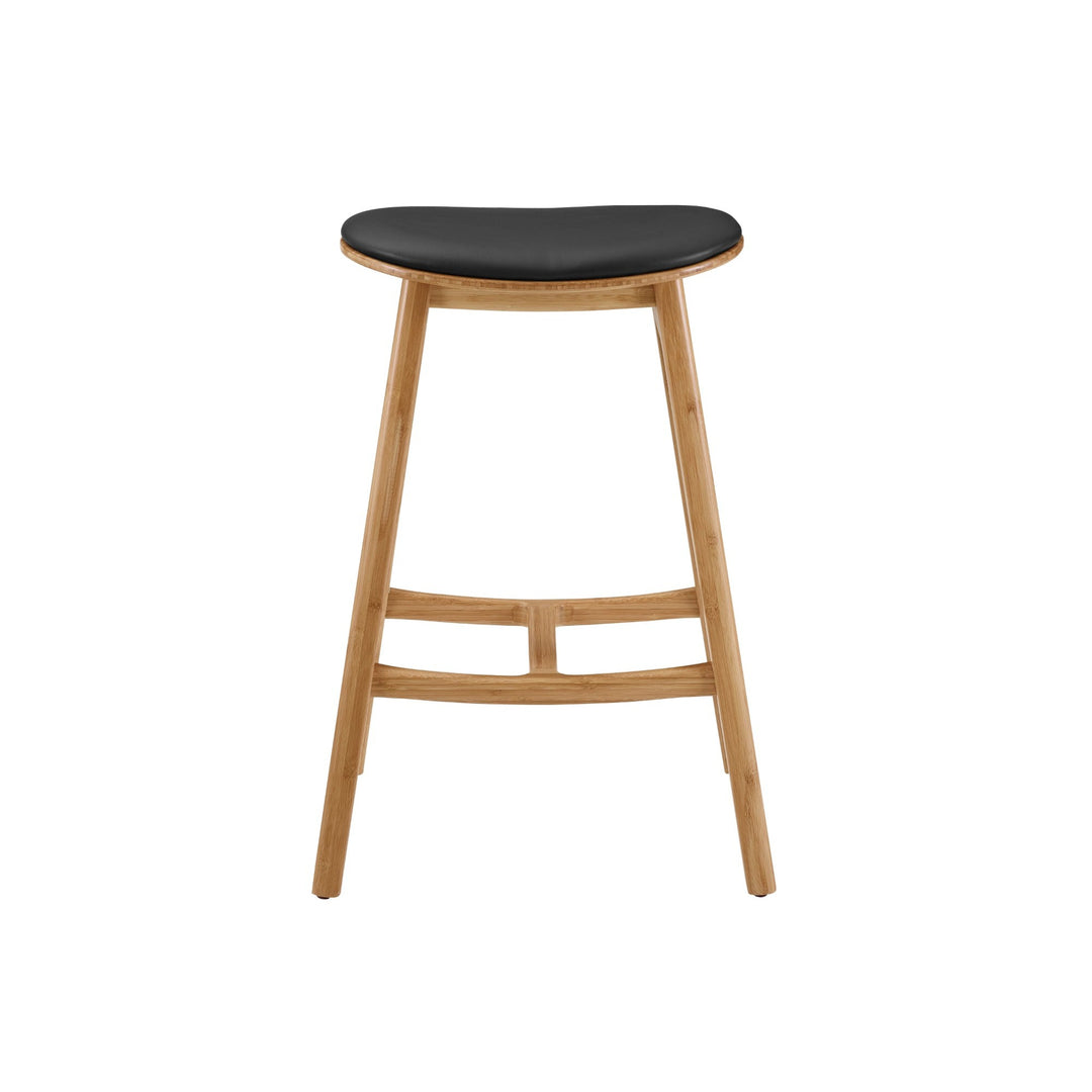 Skol Counter Height Stool With Leather Seat - Caramelized