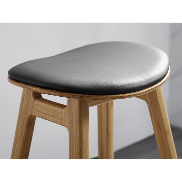 Skol Counter Height Stool With Leather Seat - Caramelized