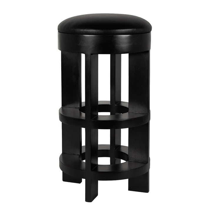 Noir Furniture Berlin Stool with Swivel Leather Seat Bar Height