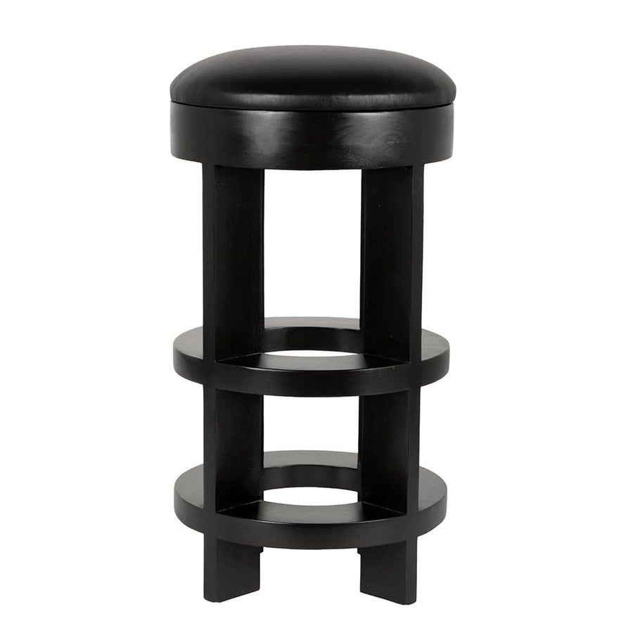 Noir Furniture Berlin Stool with Swivel Leather Seat Bar Height