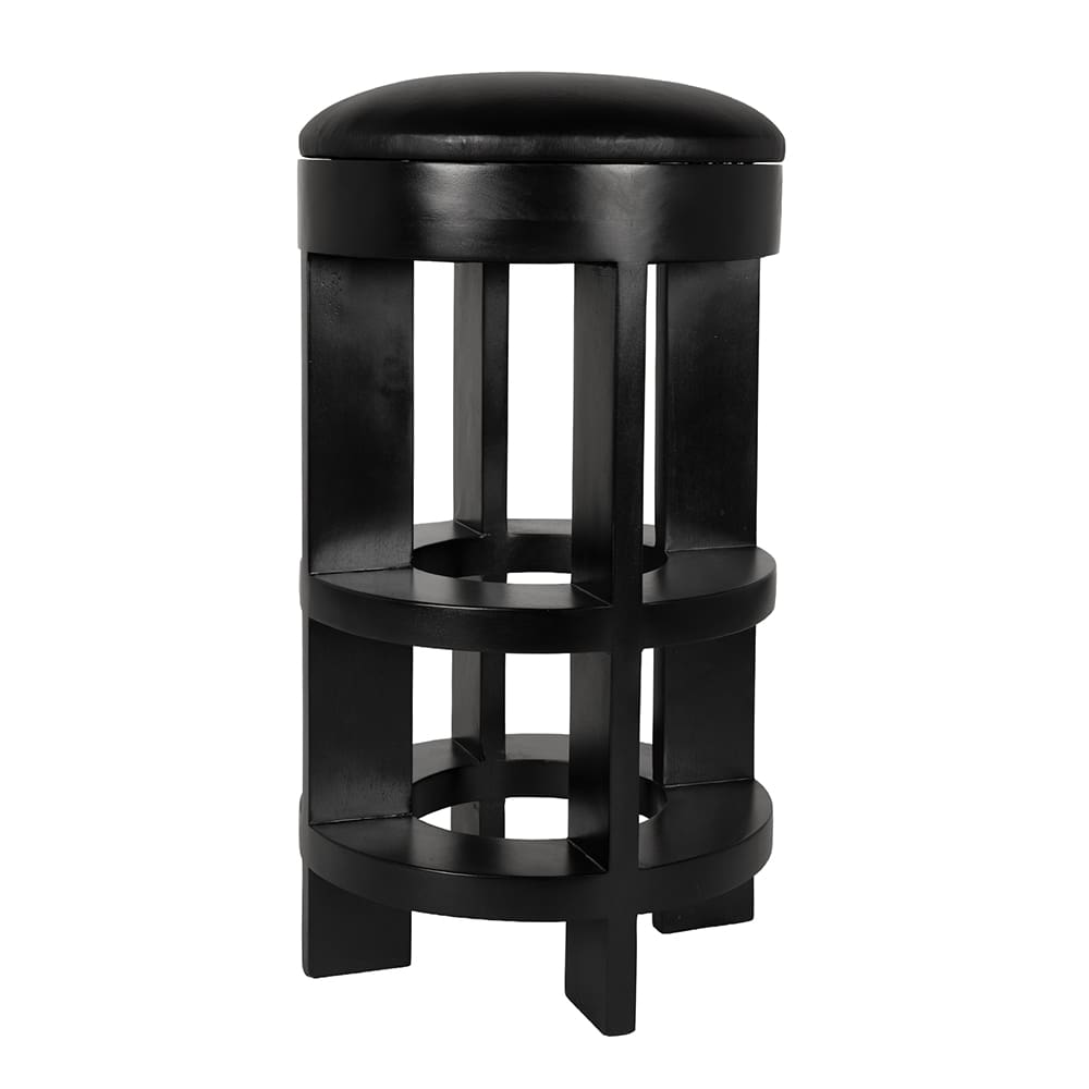 Noir Furniture Berlin Stool with Swivel Leather Seat Bar Height