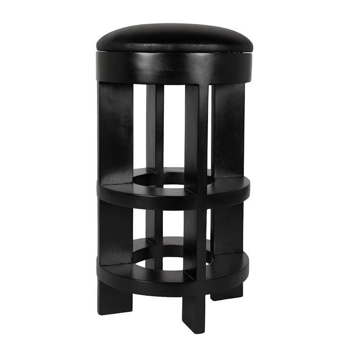 Noir Furniture Berlin Stool with Swivel Leather Seat Bar Height