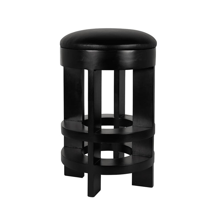 Noir Furniture Berlin Stool with Swivel Leather Seat Counter Height