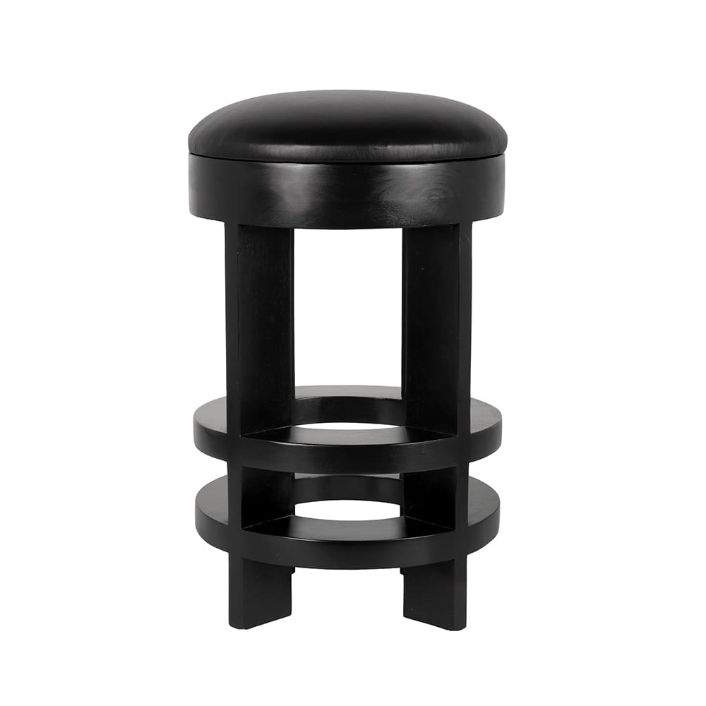 Noir Furniture Berlin Stool with Swivel Leather Seat Counter Height