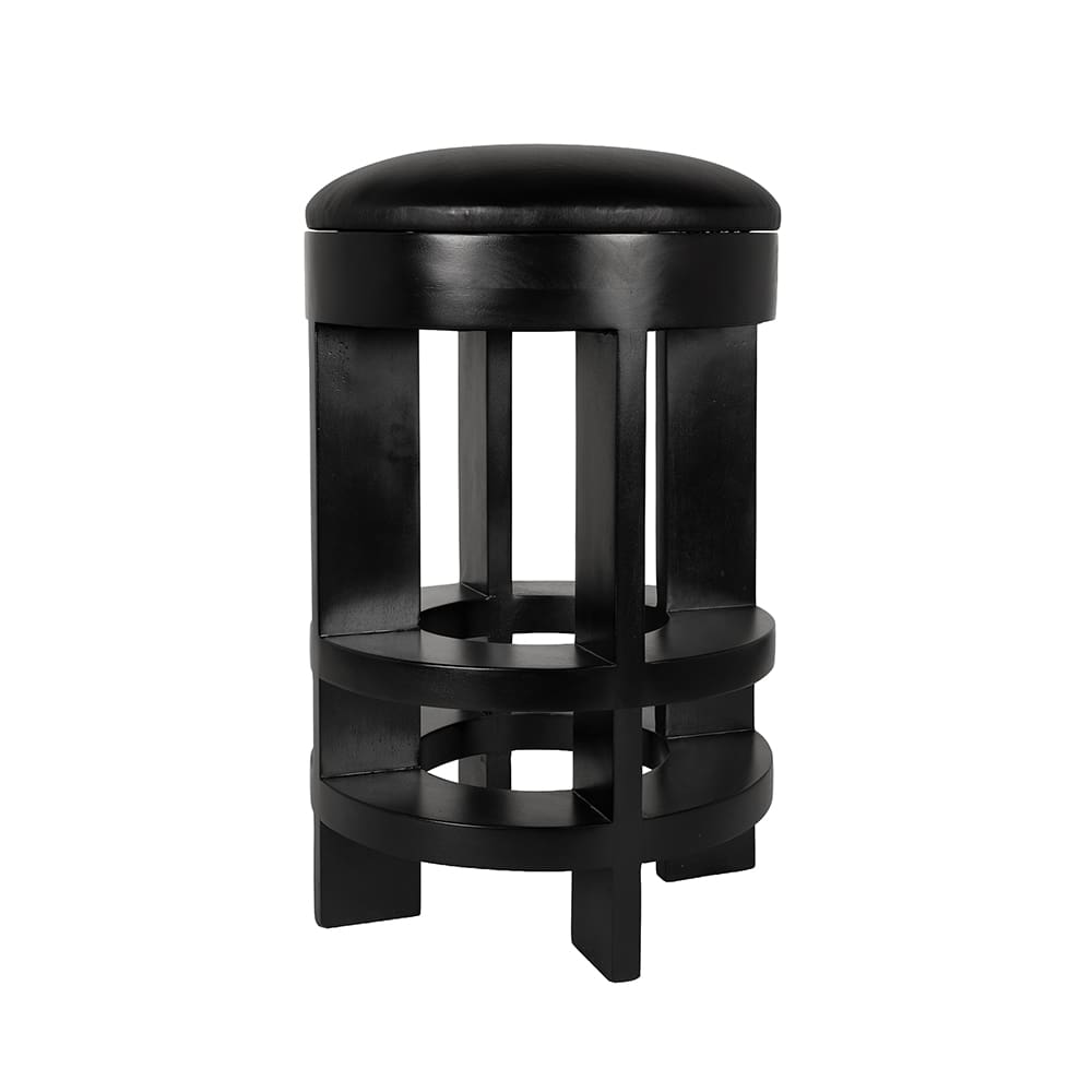 Noir Furniture Berlin Stool with Swivel Leather Seat Counter Height
