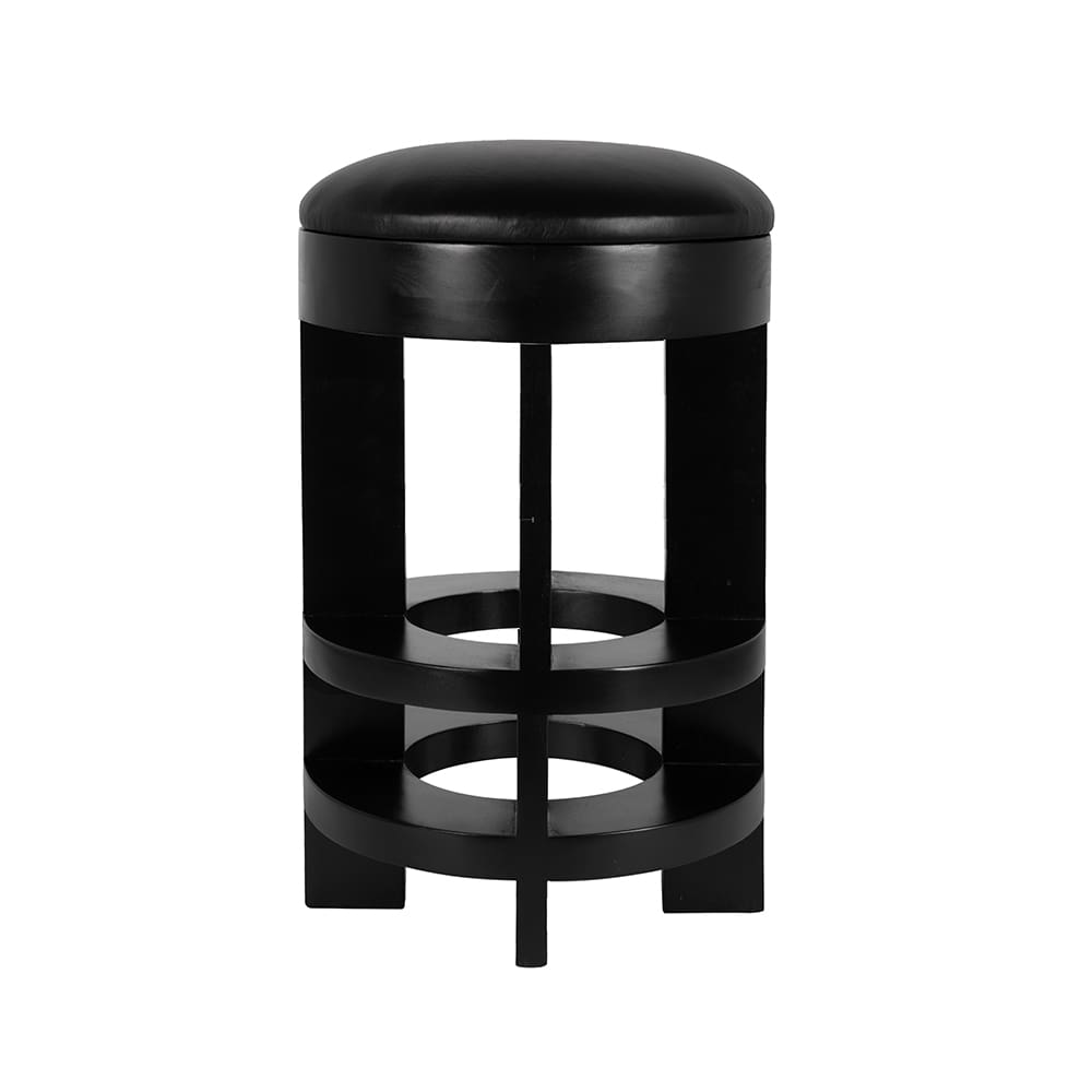 Noir Furniture Berlin Stool with Swivel Leather Seat Counter Height