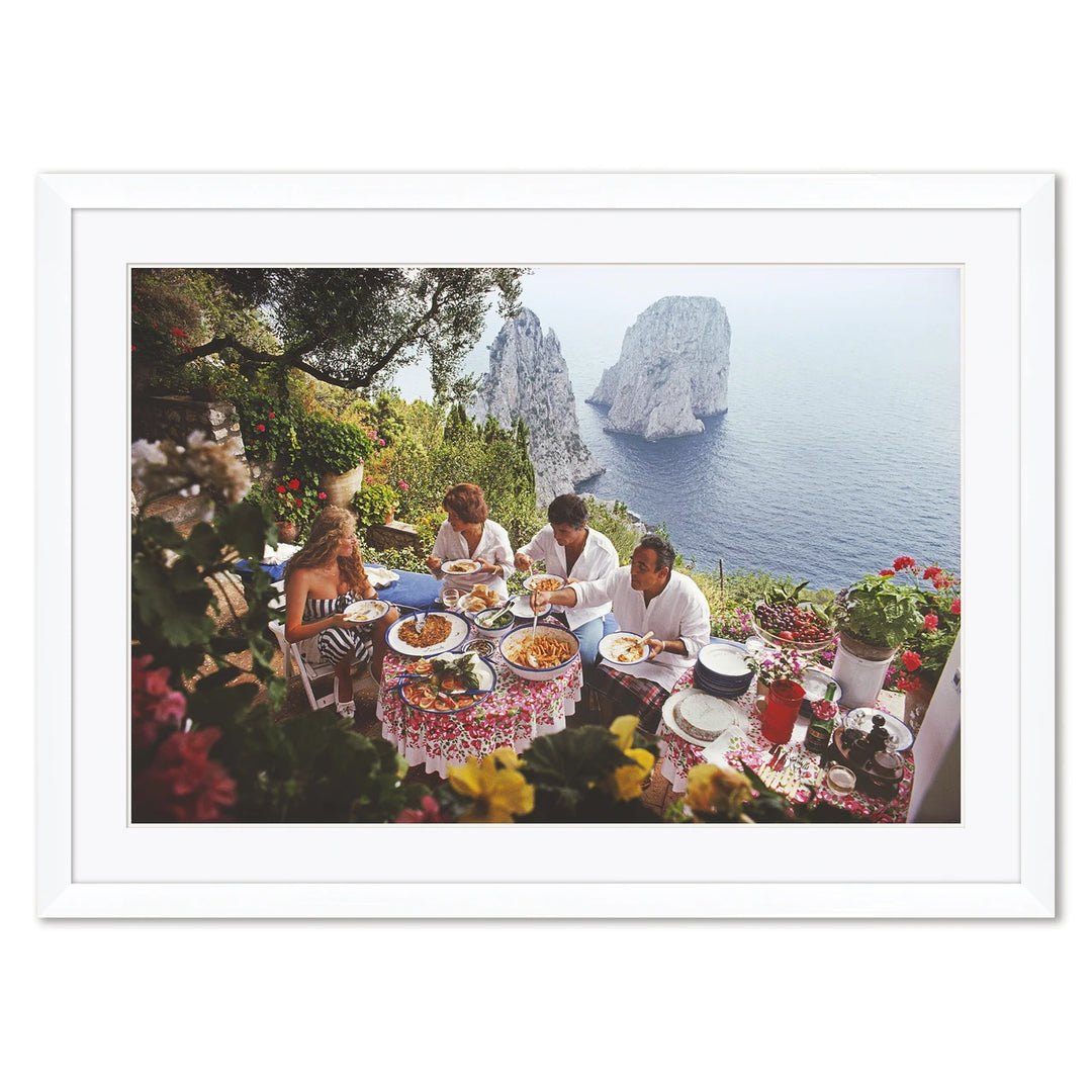 Getty Images "Dining Al Fresco On Capri," Slim Aarons, August 1, 1980 by Soicher Marin