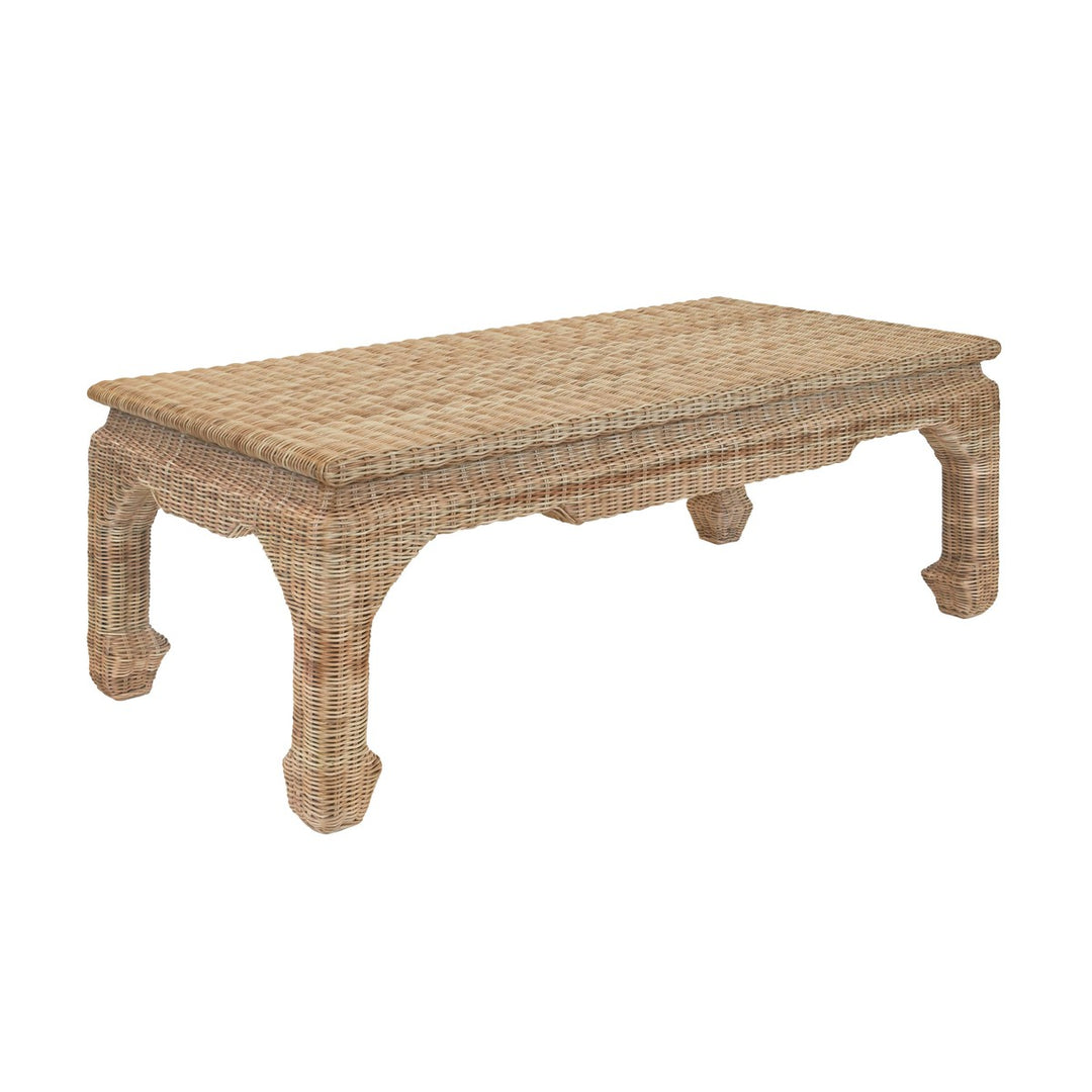 Guinevere - Ming Style Coffee Table In Woven Rattan