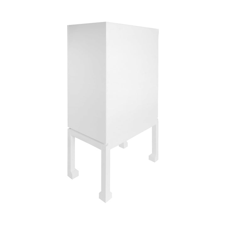 Guthrie - Bar Cabinet In Matte White With Natural Cane Doors