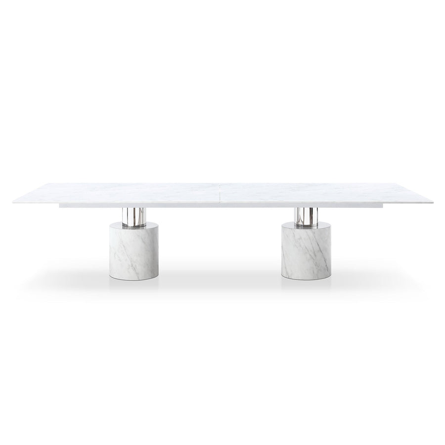 Geneva Extra Large Dining Table-Whiteline Modern Living-WHITELINE-DT1640XL-WHT-Dining TablesWhite-Include 5mm Glass Top-4-France and Son