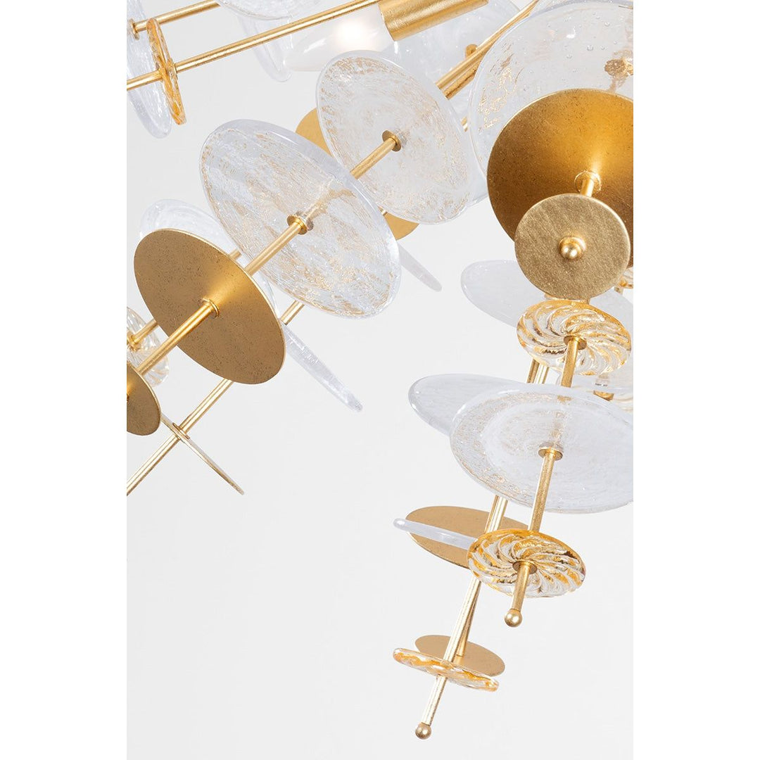 Gleason Chandelier - Vintage Gold Leaf 12 Lights