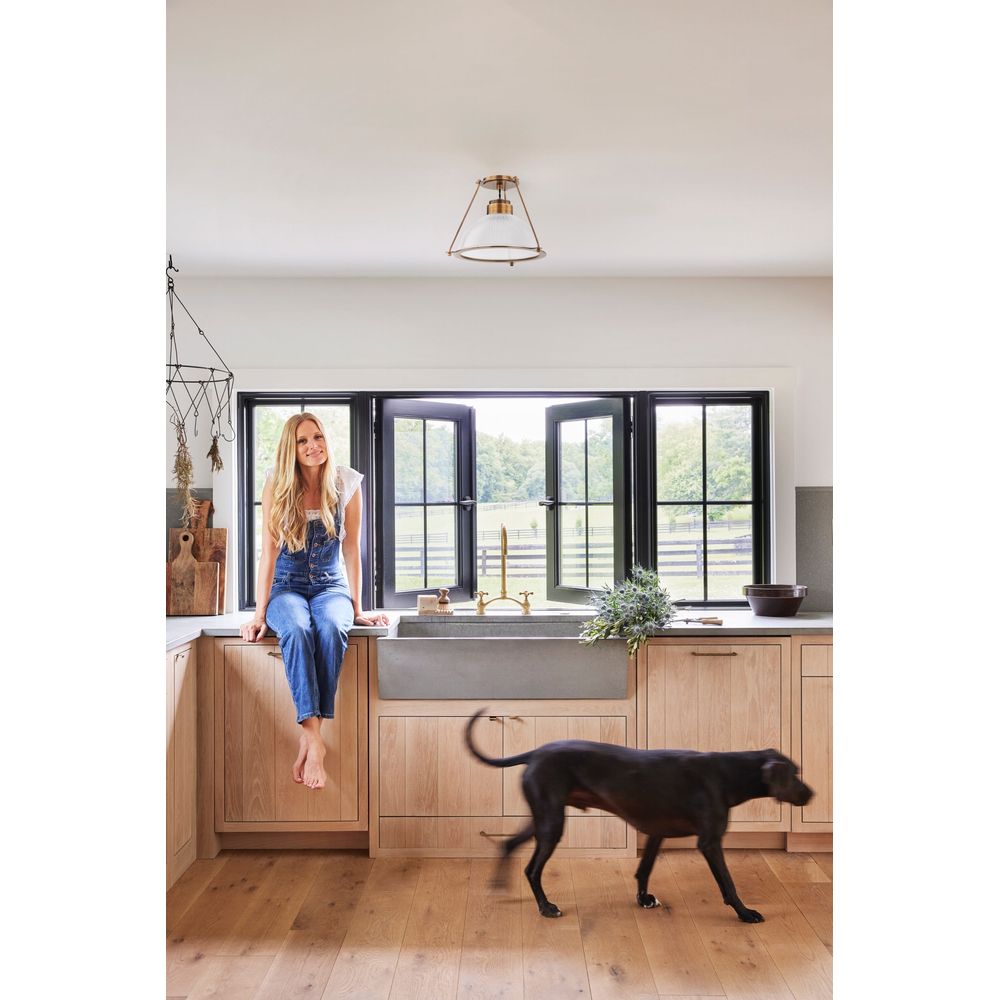 Glint Semi Flush - Patina Brass