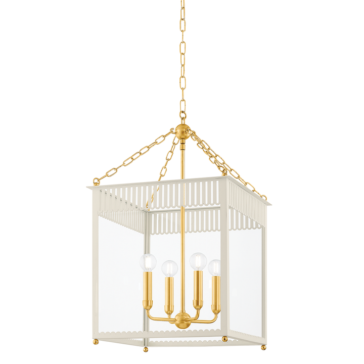 Pendants Rosalie Lantern-Aged Brass/Soft Cream
