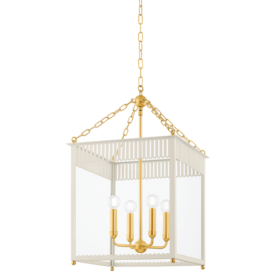 Pendants Rosalie Lantern-Aged Brass/Soft Cream