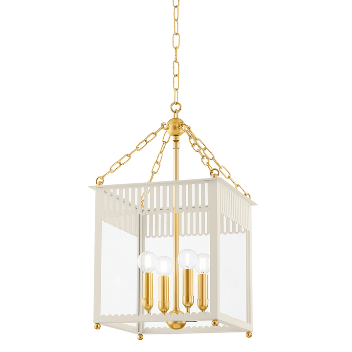 Pendants Rosalie Lantern-Aged Brass/Soft Cream