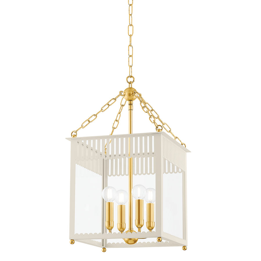 Pendants Rosalie Lantern-Aged Brass/Soft Cream