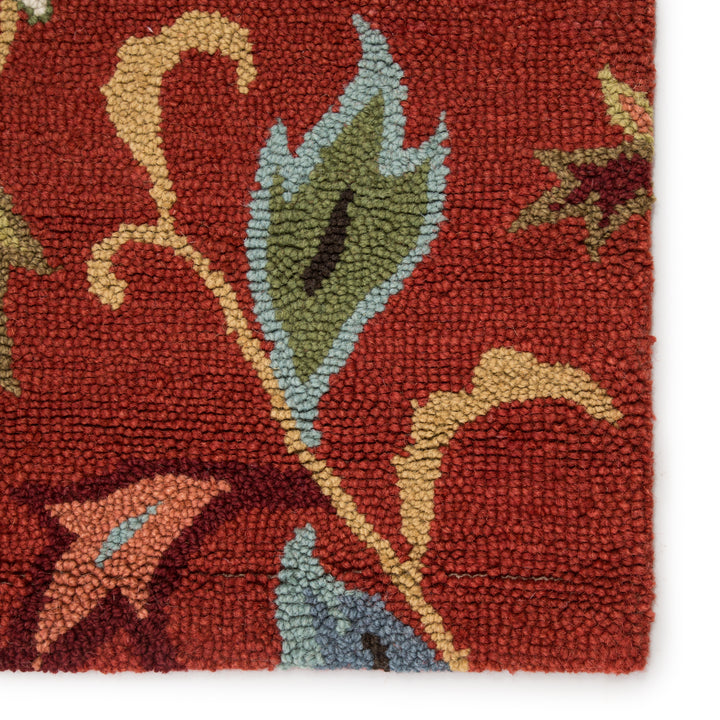 Jaipur Living Zamora Handmade Floral Red/ Multicolor Runner Rug (2'6"X8')