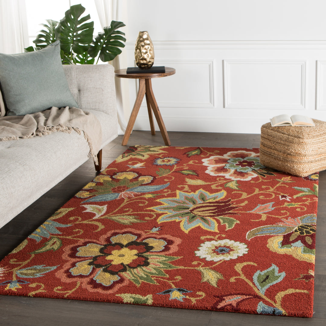 Jaipur Living Zamora Handmade Floral Red/ Multicolor Area Rug (5'X8')