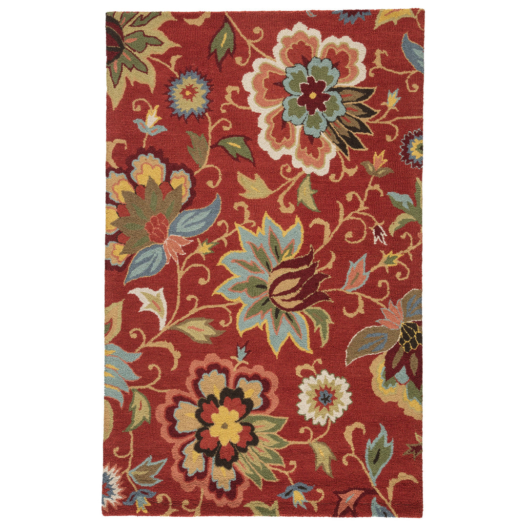 Jaipur Living Zamora Handmade Floral Red/ Multicolor Area Rug (5'X8')